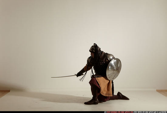 Man Adult Average White Fighting with sword Moving poses Army