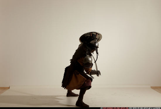 Man Adult Average White Fighting with sword Moving poses Army