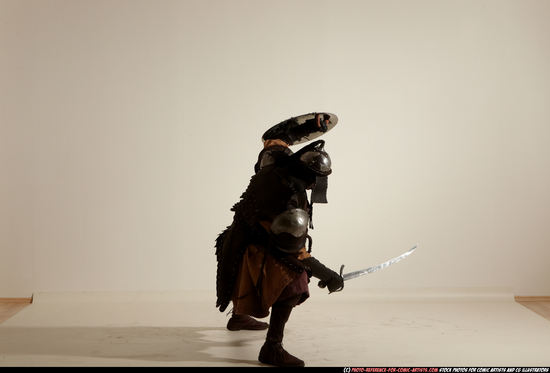 Man Adult Average White Fighting with sword Moving poses Army