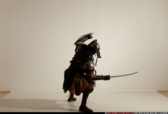 Man Adult Average White Fighting with sword Moving poses Army