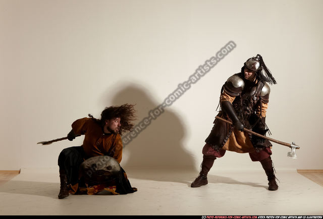 Fantasy Orc Warrior Standing in Aggressive Pose with Double Headed Axe in  Hand. Isolated 3D Illustration Stock Photo - Illustration of creature,  game: 276593564