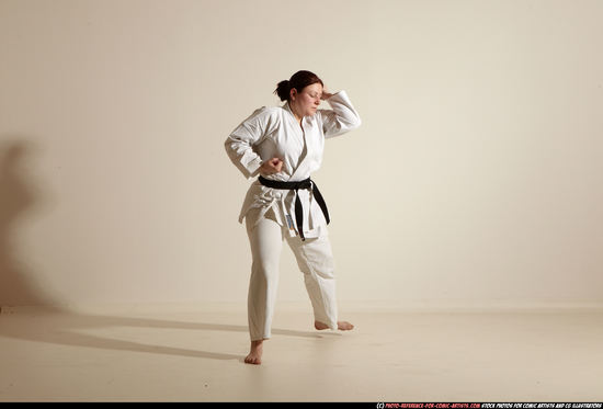 Woman Adult Average White Martial art Moving poses Sportswear