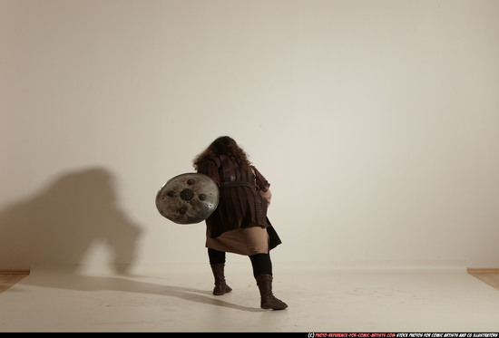 Man Adult Chubby White Fighting with sword Moving poses Army