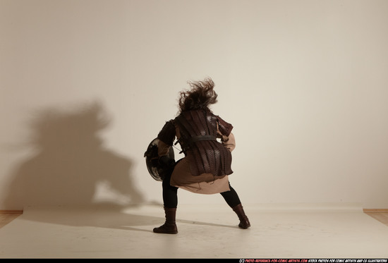 Man Adult Chubby White Fighting with sword Moving poses Army