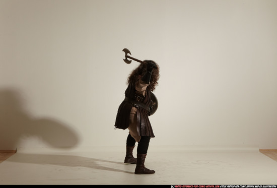 Man Adult Chubby White Fighting with sword Moving poses Army