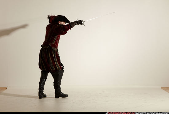 Man Adult Average White Fighting with sword Moving poses Army