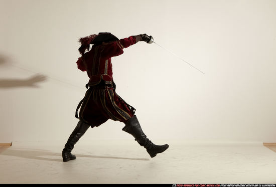 Man Adult Average White Fighting with sword Moving poses Army