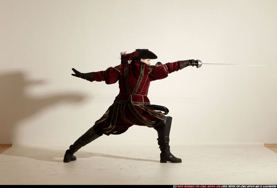 Man Adult Average White Fighting with sword Moving poses Army