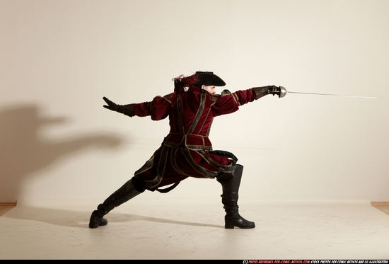 Man Adult Average White Fighting with sword Moving poses Army