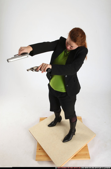 Woman Adult Average White Fighting with gun Standing poses Business