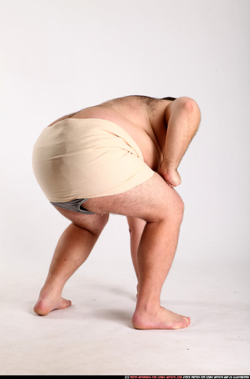 Man Adult Chubby White Martial art Kneeling poses