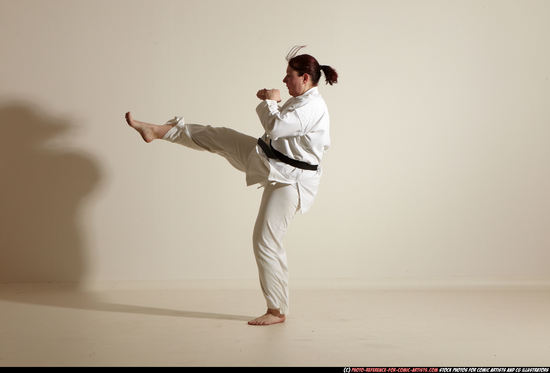 Woman Adult Average White Martial art Moving poses Sportswear