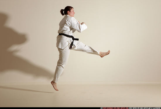 Woman Adult Average White Martial art Moving poses Sportswear