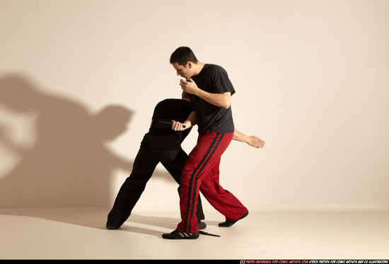 Adult Athletic White Martial art Moving poses Sportswear Men