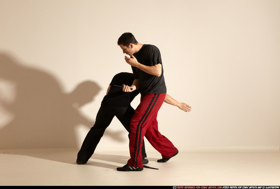 Adult Athletic White Martial art Moving poses Sportswear Men