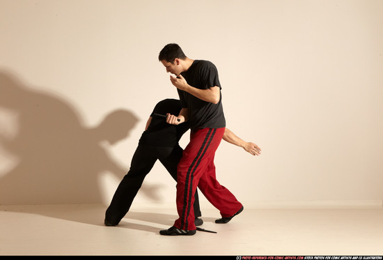 Adult Athletic White Martial art Moving poses Sportswear Men