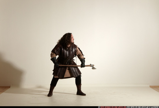 Man Adult Average White Fighting with sword Moving poses Army