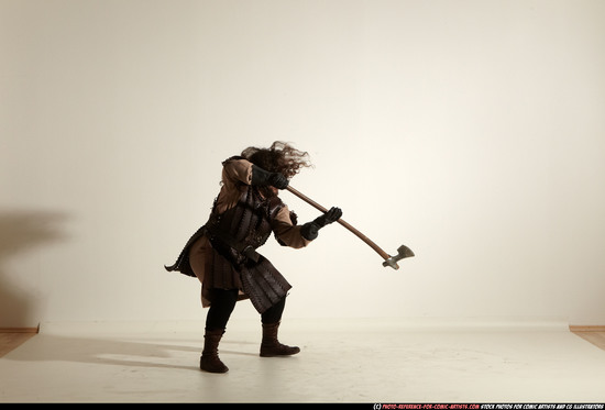 Man Adult Average White Fighting with sword Moving poses Army