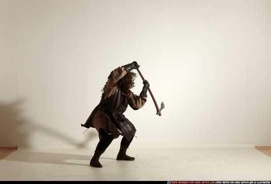 Man Adult Average White Fighting with sword Moving poses Army