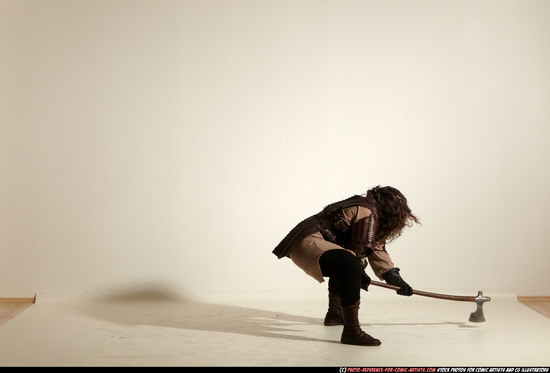 Man Adult Average White Fighting with sword Moving poses Army