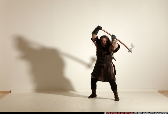 Man Adult Average White Fighting with sword Moving poses Army