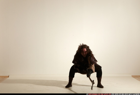 Man Adult Average White Fighting with sword Moving poses Army