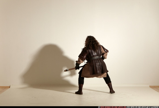 Man Adult Average White Fighting with sword Moving poses Army