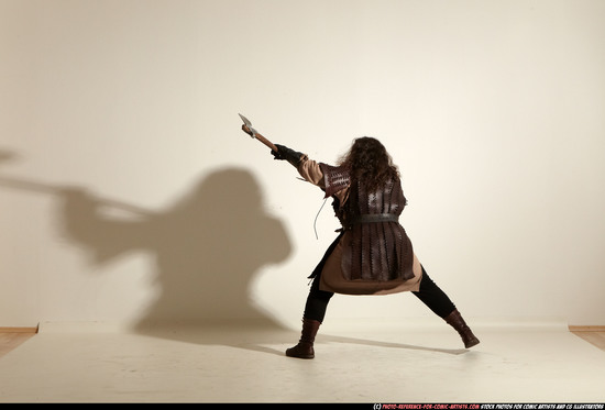 Man Adult Average White Fighting with sword Moving poses Army