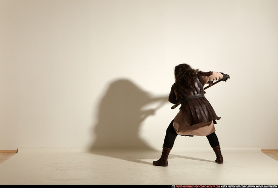 Man Adult Average White Fighting with sword Moving poses Army