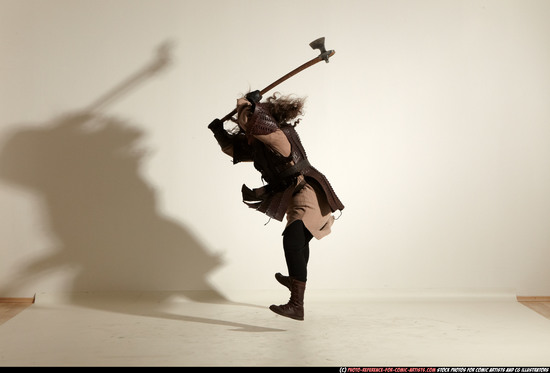 Man Adult Average White Fighting with sword Moving poses Army