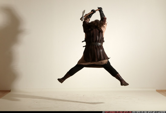 Man Adult Average White Fighting with sword Moving poses Army