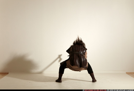 Man Adult Average White Fighting with sword Moving poses Army