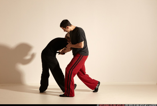 Adult Athletic White Martial art Moving poses Sportswear Men