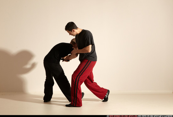 Adult Athletic White Martial art Moving poses Sportswear Men