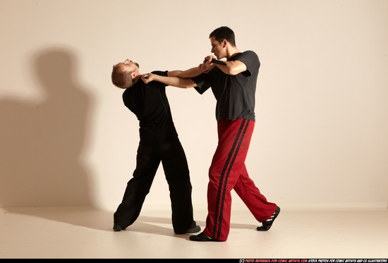 Adult Athletic White Martial art Moving poses Sportswear Men