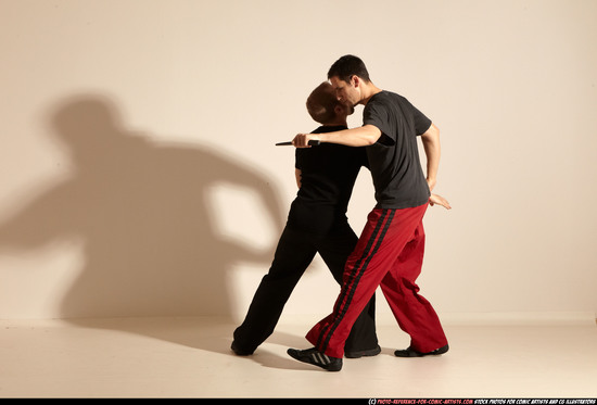 Adult Athletic White Martial art Moving poses Sportswear Men