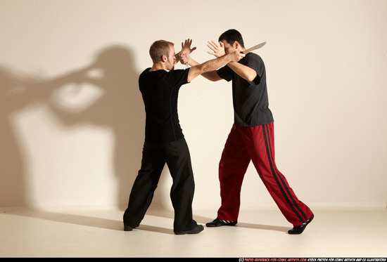 Adult Athletic White Martial art Moving poses Sportswear Men