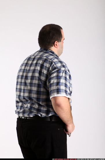 Man Adult Chubby White Fighting with gun Standing poses Casual