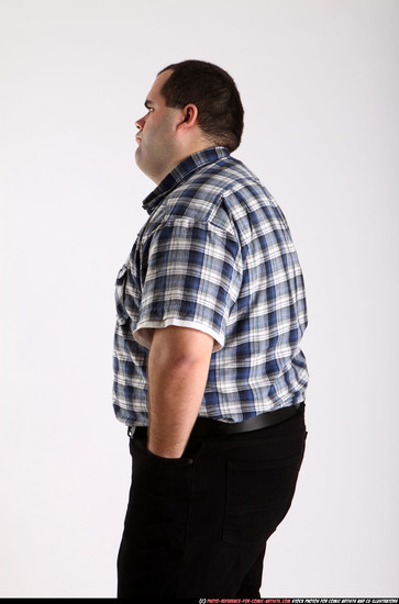 Man Adult Chubby White Fighting with gun Standing poses Casual