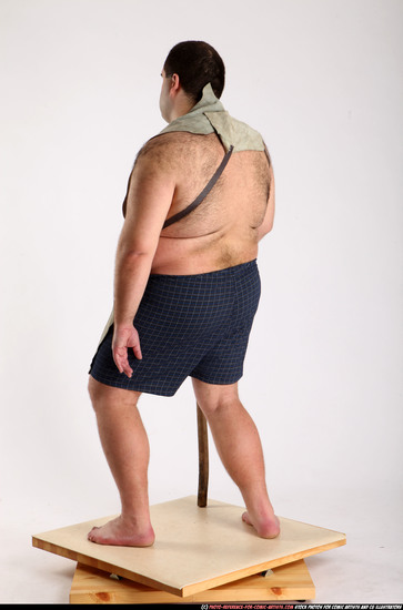 Man Adult Chubby White Fighting with spear Standing poses Underwear