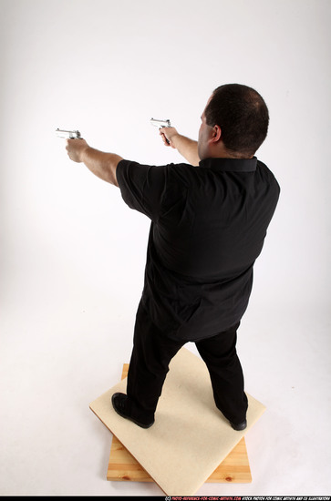 Man Adult Chubby White Fighting with gun Standing poses Business