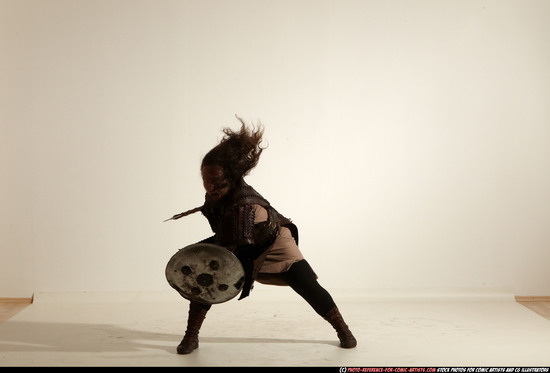 Man Adult Chubby White Fighting with sword Moving poses Army