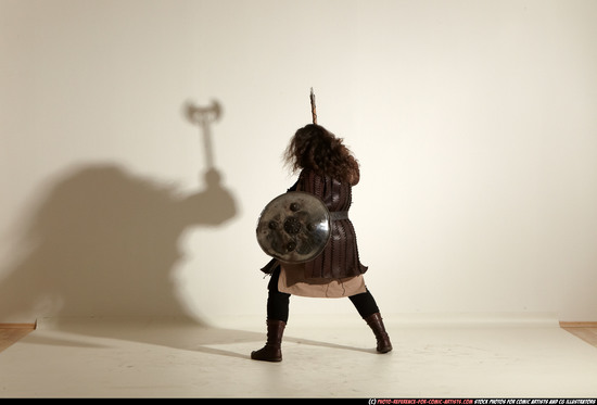 Man Adult Chubby White Fighting with sword Moving poses Army