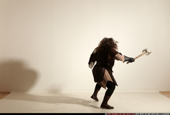 Man Adult Chubby White Fighting with sword Moving poses Army