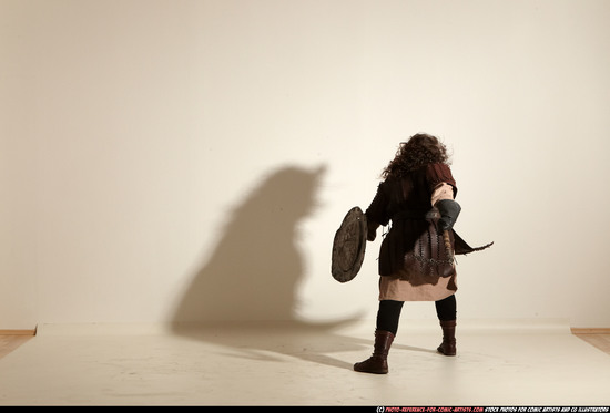 Man Adult Chubby White Fighting with hammer Moving poses Army