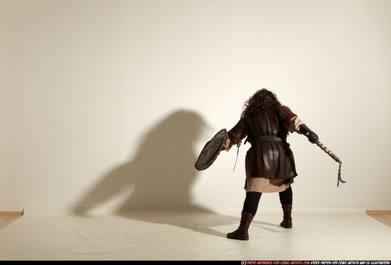 Man Adult Chubby White Fighting with hammer Moving poses Army