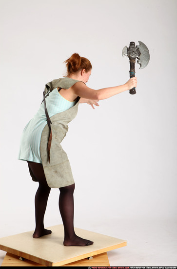 Woman Adult Average White Fighting with sword Standing poses Army