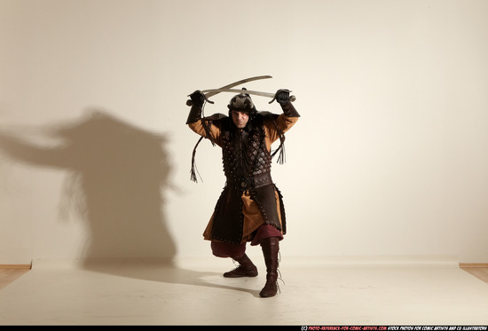 Man Adult Average White Fighting with sword Moving poses Army