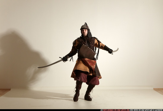 Man Adult Average White Fighting with sword Moving poses Army