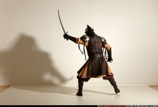 Man Adult Average White Fighting with sword Moving poses Army